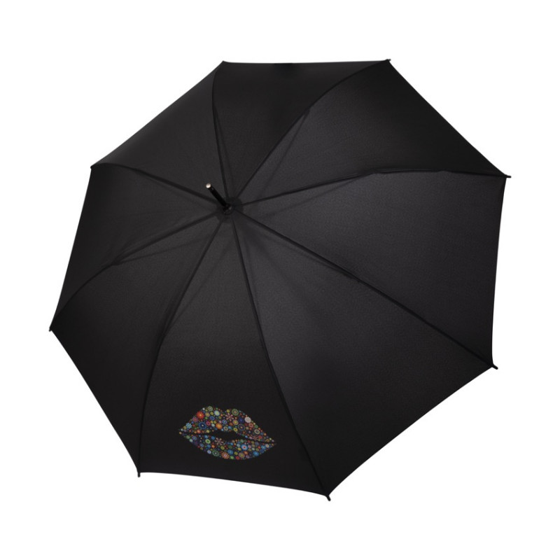 Long Flex AC Kiss black UV Protection - dámský holový vystřelovací deštník
