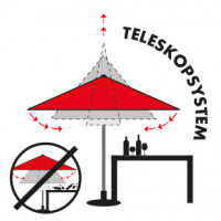 ALU EXPERT Teleskop 3,5 x 3,5 m - zahradní slunečník