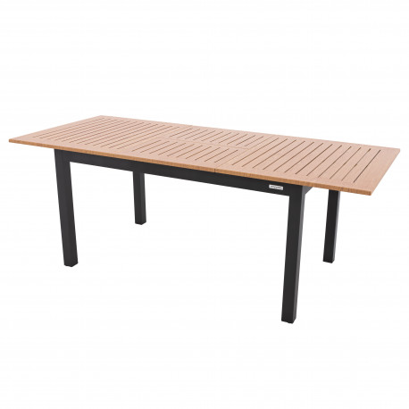 Doppler EXPERT WOOD antracit - zahradní rozkládací hliníkový stůl 220/280 x 100 x 75 cm