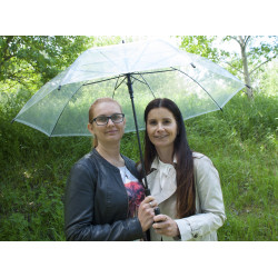 Hit Long Průhledný - dámský holový vystřelovací deštník