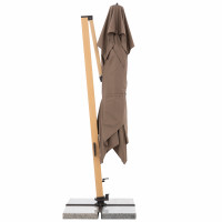 ALU WOOD XL 400 x 300 cm - výkyvný zahradní slunečník s boční tyčí