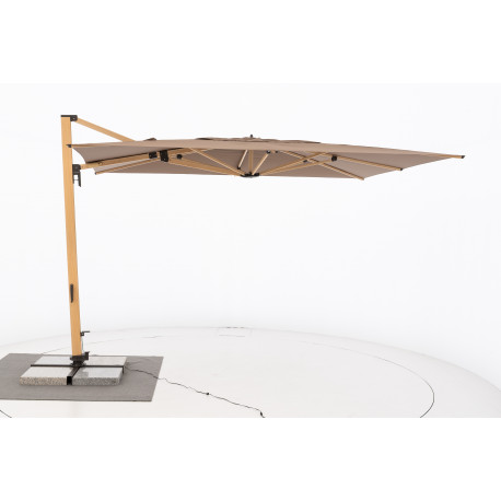 Doppler ALU WOOD XL 4x3 m - výkyvný zahradní slunečník s boční tyčí : Desén látky - 846