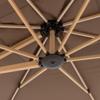 ALU WOOD XL 400 x 300 cm - výkyvný zahradní slunečník s boční tyčí