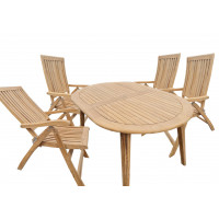 TECTONA - dřevěný rozkládací stůl 150/200x95x75 cm