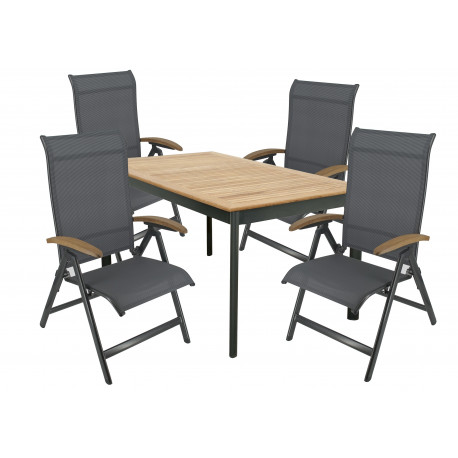 Zahradní sedací souprava (hliník/teakové dřevo) Doppler CONCEPT YELMO FSC 4+1