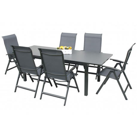 Hliníková sedací souprava 6+1 Doppler FIRENZE YELMO