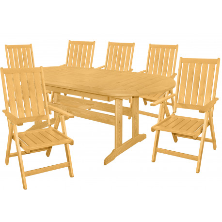 Doppler DOVER - zahradní dřevěná sedací souprava 6+1