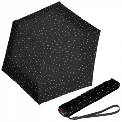 KNIRPS US.050 RAIN BLACK - lehký dámský skládací plochý deštník