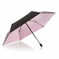 KNIRPS US.050 BLACK WITH ROSE - lehký dámský skládací plochý deštník
