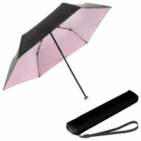 KNIRPS US.050 BLACK WITH ROSE - lehký dámský skládací plochý deštník