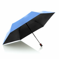 KNIRPS US.050 BLUE WITH BLACK - lehký dámský skládací plochý deštník