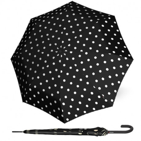 Elegantní holový vystřelovací deštník - Knirps T.760 DOT ART BLACK