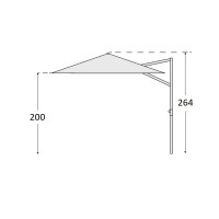 RAVENNA 3 x 3 m – velký zahradní slunečník s boční tyčí