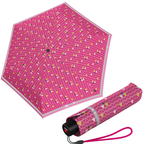 Knirps Knirps Rookie Triple Pink Reflective lehký  skládací deštník