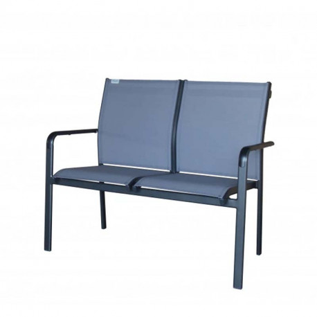 Doppler EXPERT PLUS stříbrnošedá - zahradní hliníková dvousedadlová lavice