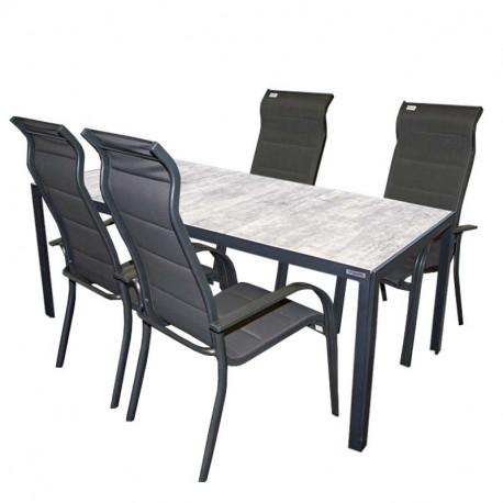 Hliníková sedací souprava 4+1 Doppler BERGAMO MIAMI šedé