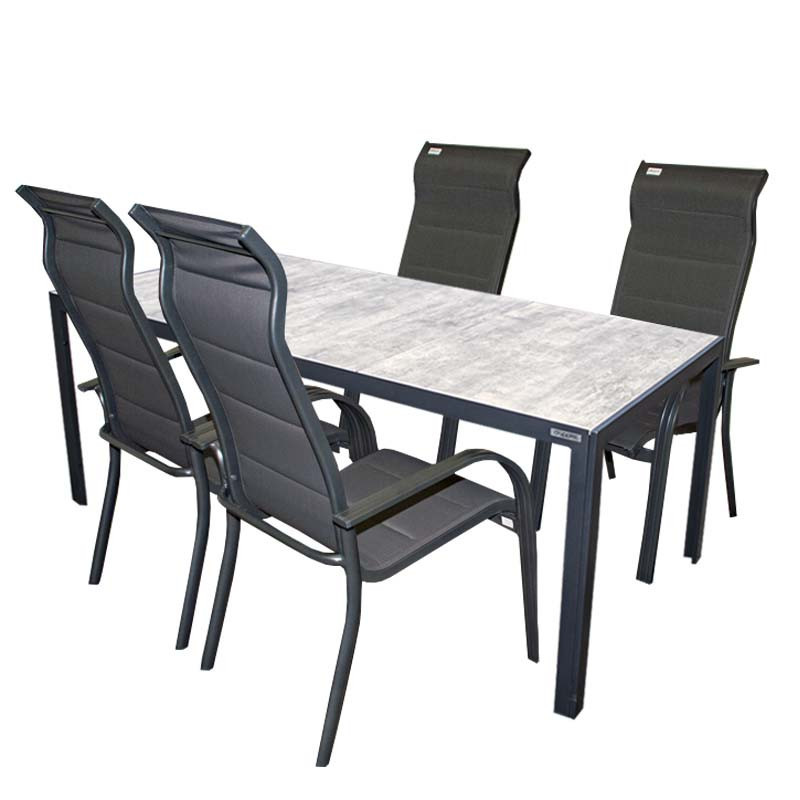 BERGAMO MIAMI šedé - hliníková sedací souprava 4+1