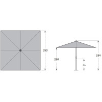ALU EXPERT Teleskop 3,5 x 3,5 m - zahradní slunečník