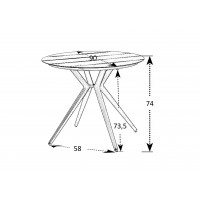 SIT GREY - zahradní hliníkový stůl kulatý 90 cm
