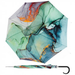 Carbonsteel Long AC MARBLE BLUE - dámský holový vystřelovací deštník