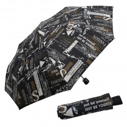 Mini Fiber Scribble black - dámský skládací deštník