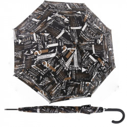 Fiber Flex AC Scribble Black - dámský holový vystřelovací deštník