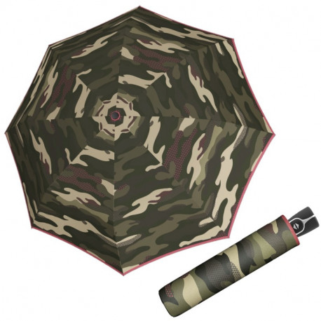 Doppler Fiber Magic Camoustripe - dámský plně automatický deštník, zelená, geometrický / abstraktní