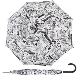 Fiber Flex AC Scribble White - dámský holový vystřelovací deštník