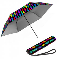 KNIRPS US.050 CREATE BLACK s UV - lehký dámský skládací plochý deštník