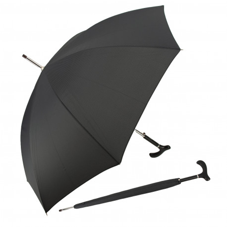 Doppler Steel Arnold Automatic Fritzgriff - pánský holový vystřelovací deštník, černá, proužek