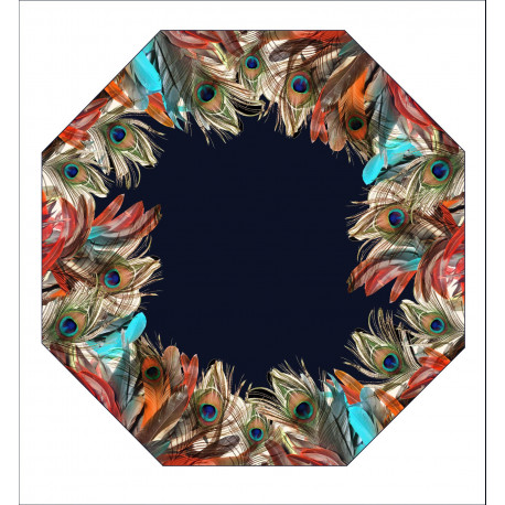 Doppler Elegance Boheme Peacock- dámský luxusní deštník s potiskem pavích per