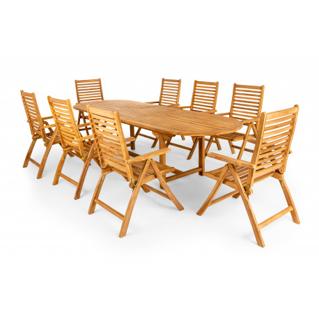 Zahradní teaková souprava 8+1 Doppler TAMAN NORFOLK FSC