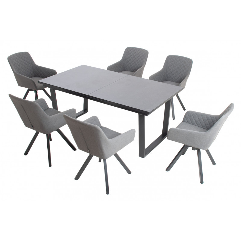 LIVORNO PARIS OTOČNÉ ŠEDÉ - luxusní zahradní souprava 6+1