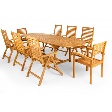 Zahradní teaková souprava 6+2+1 Doppler TAMAN NORFOLK FSC