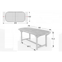 TAMAN - rozkládací teakový stůl 180/240 x 100 FSC®