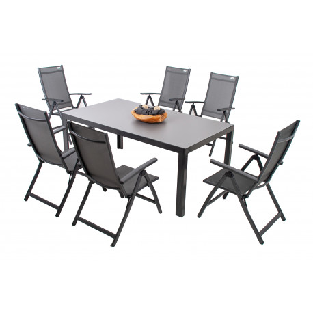 Doppler LUNA ACTIVE šedá - zahradní hliníková sedací souprava 6+1