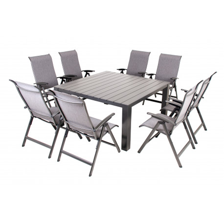 Hliníková zahradní souprava 8+1 Doppler PRATO YELMO ALU