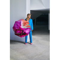 Carbonsteel Long AC MARBLE PINK - dámský holový vystřelovací deštník