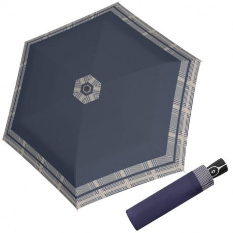 Doppler Fiber Magic Timeless Blue Hahnentritt – dámský plně automatický deštník