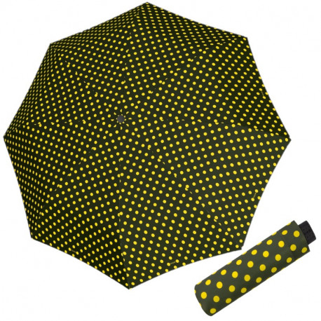 Doppler Fiber Havanna Powerfull - dámský skládací deštník, žlutá, puntík