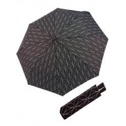 Fiber Mini Black White rings - dámský skládací deštník