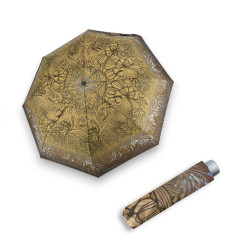 Mini Light Fashion Brown kytka - dámský skládací deštník