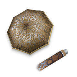 Mini Light Fashion Brown kruhy - dámský skládací deštník