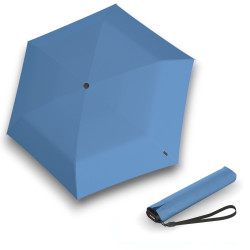 KNIRPS US.050 BLUE WITH BLACK - lehký dámský skládací plochý deštník