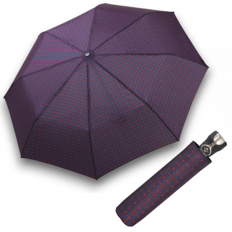 Pánský plně automatický skládací deštník - Bugatti Gran Turismo Gents Print Navy