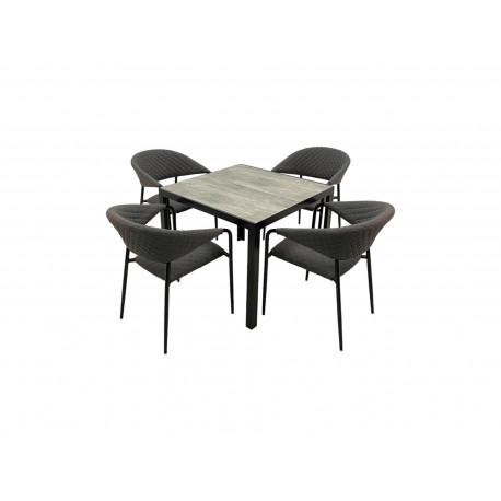 Hliníková sedací souprava 4+1 Doppler Bergamo 90x90 Melia Likatex