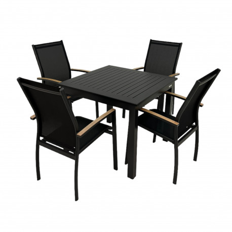 Hliníková sedací souprava 4+1 Doppler EXPERT WOOD antracit