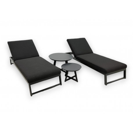 Doppler TISO + MELIA lehátko LIKA-TEX® - zahradní hliníková souprava 2+1