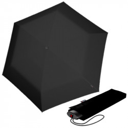 KNIRPS AS.050 Black- lehký dámský skládací plochý deštník