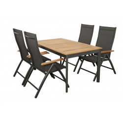 CONCEPT TEAK 4+1 - zahradní sedací souprava (hliník/teakové dřevo)